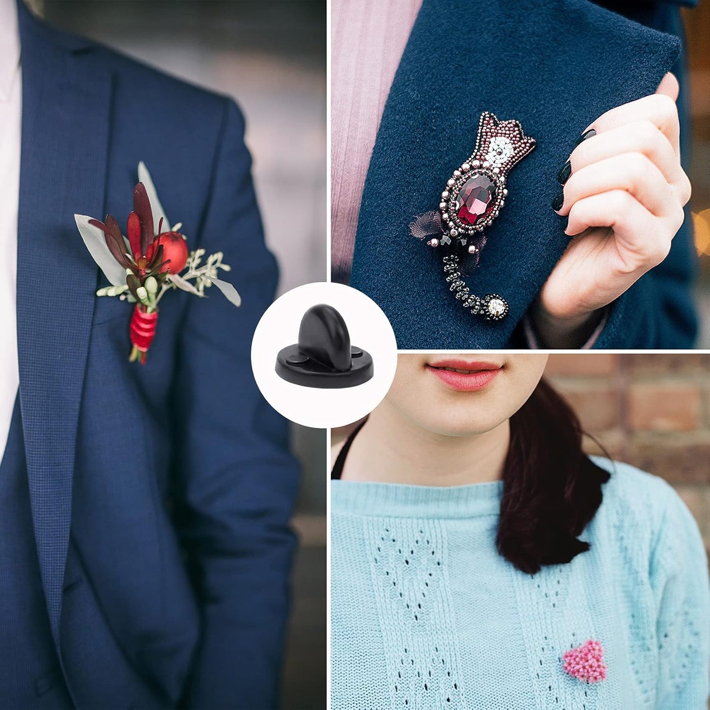 400pcs PVC Rubber Pin Backs Heliltd Butterfly Clutch Pins Backing Keepers Replacement for Uniform Badges Backing Holder Clasp Lapel Pin Enamel Pins