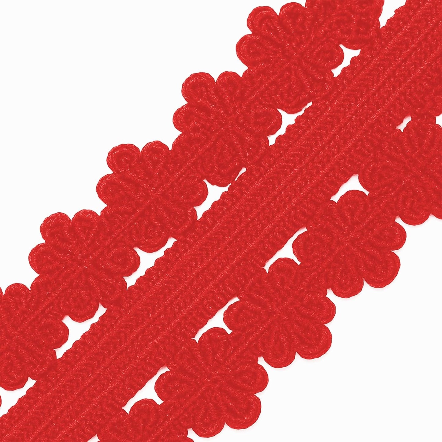 Mandala Crafts Red Stretch Lace Soft Elastic Trim Roll - 55 Yards 1 Inch Wide Stretchy Frilly Picot Ribbon for Sewing Lingerie, Headbands, Underwear, and Crafts