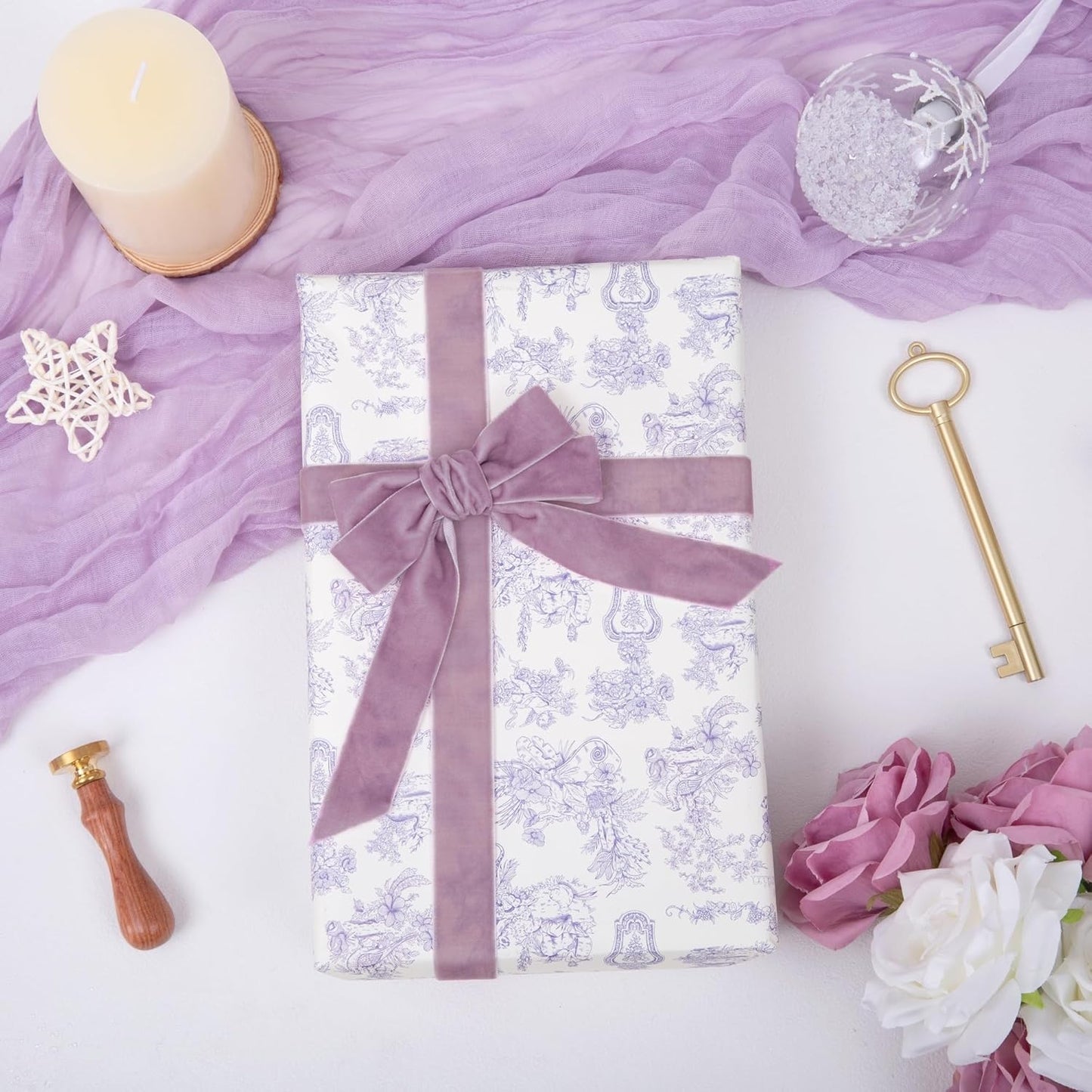 Vintage Lavender Velvet Ribbon, 1 Inch X 25Yd