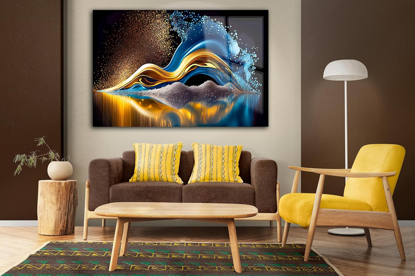 SpiritualHands Colorful Abstract Printed Tempered Glass Wall Art Painting for Living Room, Tempered Glass Modern Prints Decor, Large Vivid Color Panel for Bedroom, Kitchen, or Office