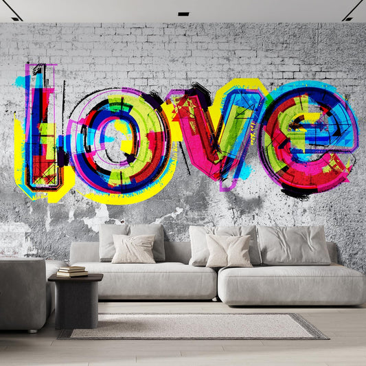 wall26 Wall Sticker/Wall Mural Colorful Graffiti, Not Peel and Stick, Non-Woven Wallpaper Decorative for Bedroom, Living Room, Office - 100x144 inches