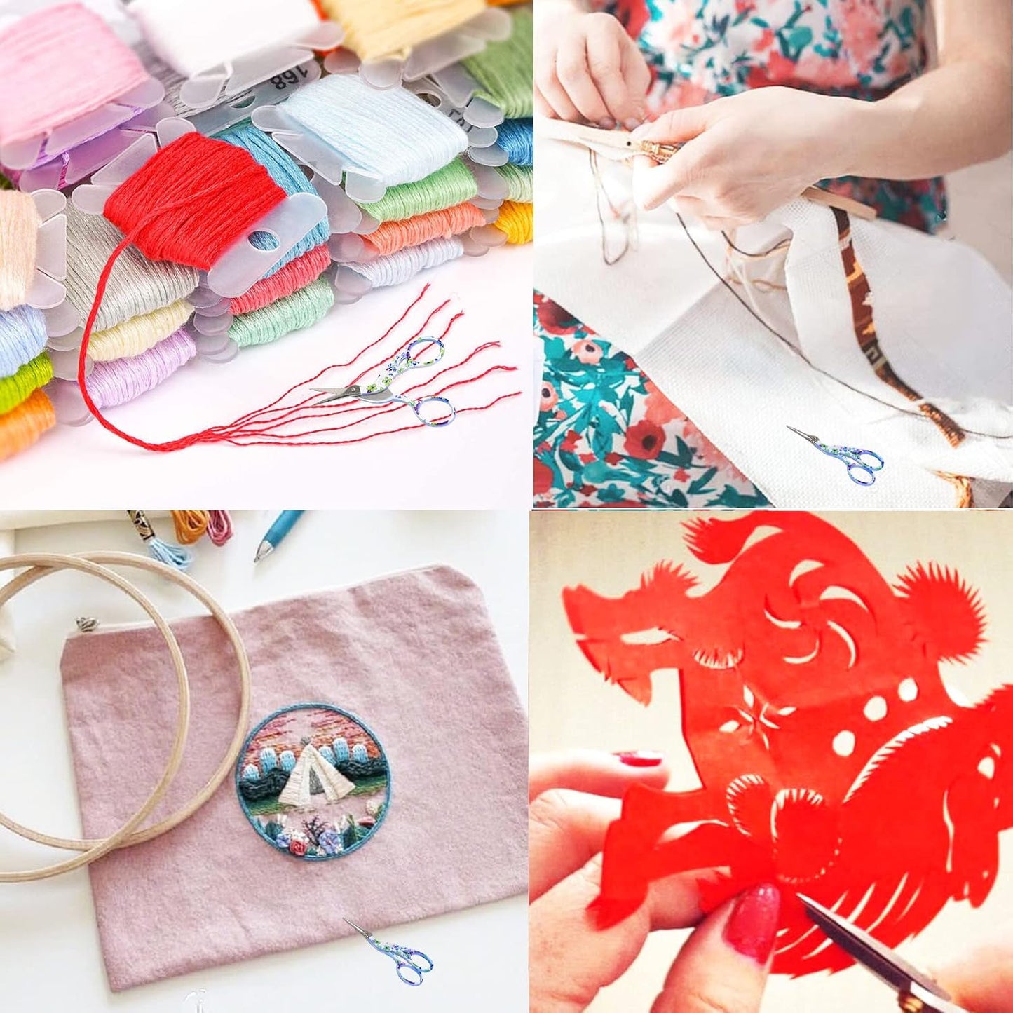 BIHRTC 3.6inch Small Craft Scissors Cross Stitch Knitting Scissors Sharp Stainless Steel Tip for Sewing Threading Crafting Needlework Art DIY Work