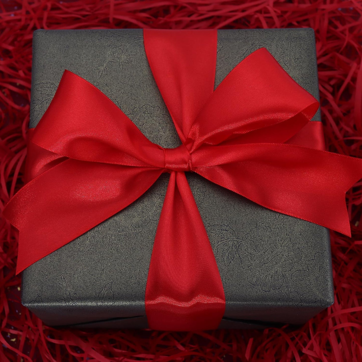 Red Solid Satin Ribbon 2 Inch 25 Yards Solid Polyester Fabric Ribbon for Gift Wrapping Wedding Christmas Baby Shower Birthday Party Decoration Handmade Immortal Flower Craft