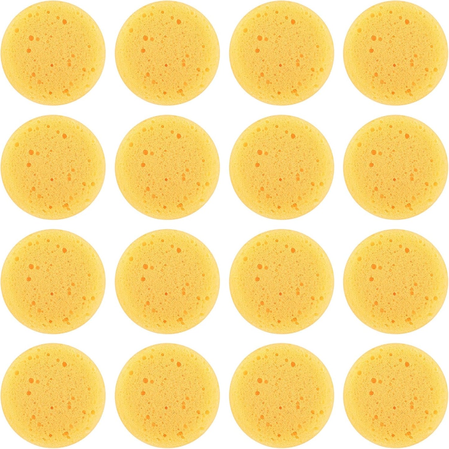 16 PCS Round Kitchen Cleaning Sponge Pottery Sponges Ymapinc 2.75 Inch Yellow Elasticity Pottery Sponges for Artist Paint Kitchen Shoes Leather Care Painting Face Art Crafts Household