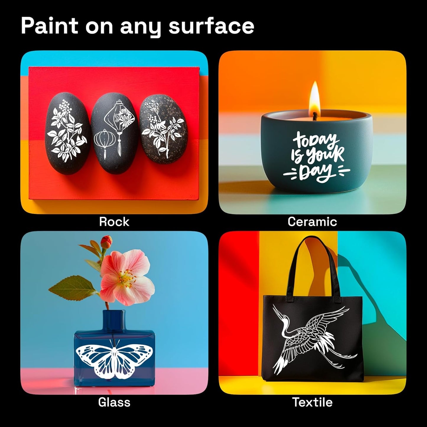 ARTISTRO 2 White Dual-Tip Acrylic Paint Pens - Multisurface Markers for Glass, Rock, Fabric, Wood, Plastic & More - 1 mm Fine & Brush Tips