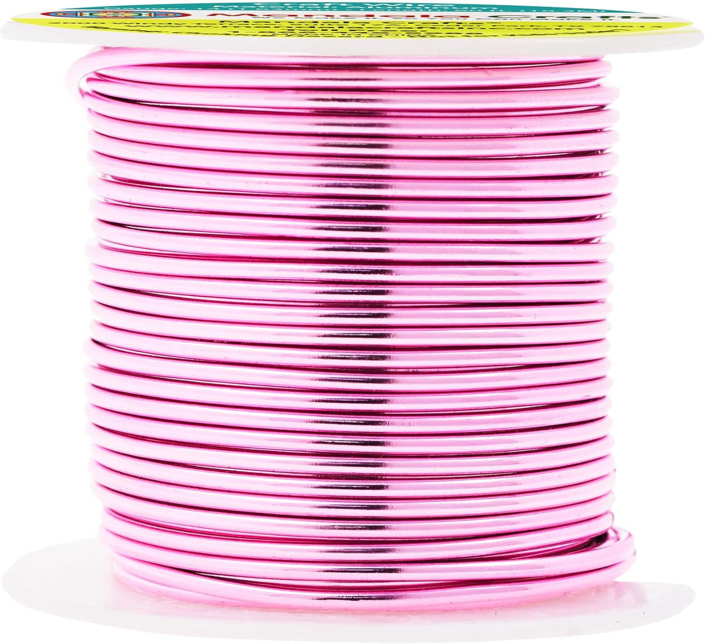 Mandala Crafts 14 Gauge Anodized Aluminum Craft Wire for Jewelry Making - 60 FT Colored Flexible Pink Wire - Bendable for Bonsai Armature Crafting Sculpting