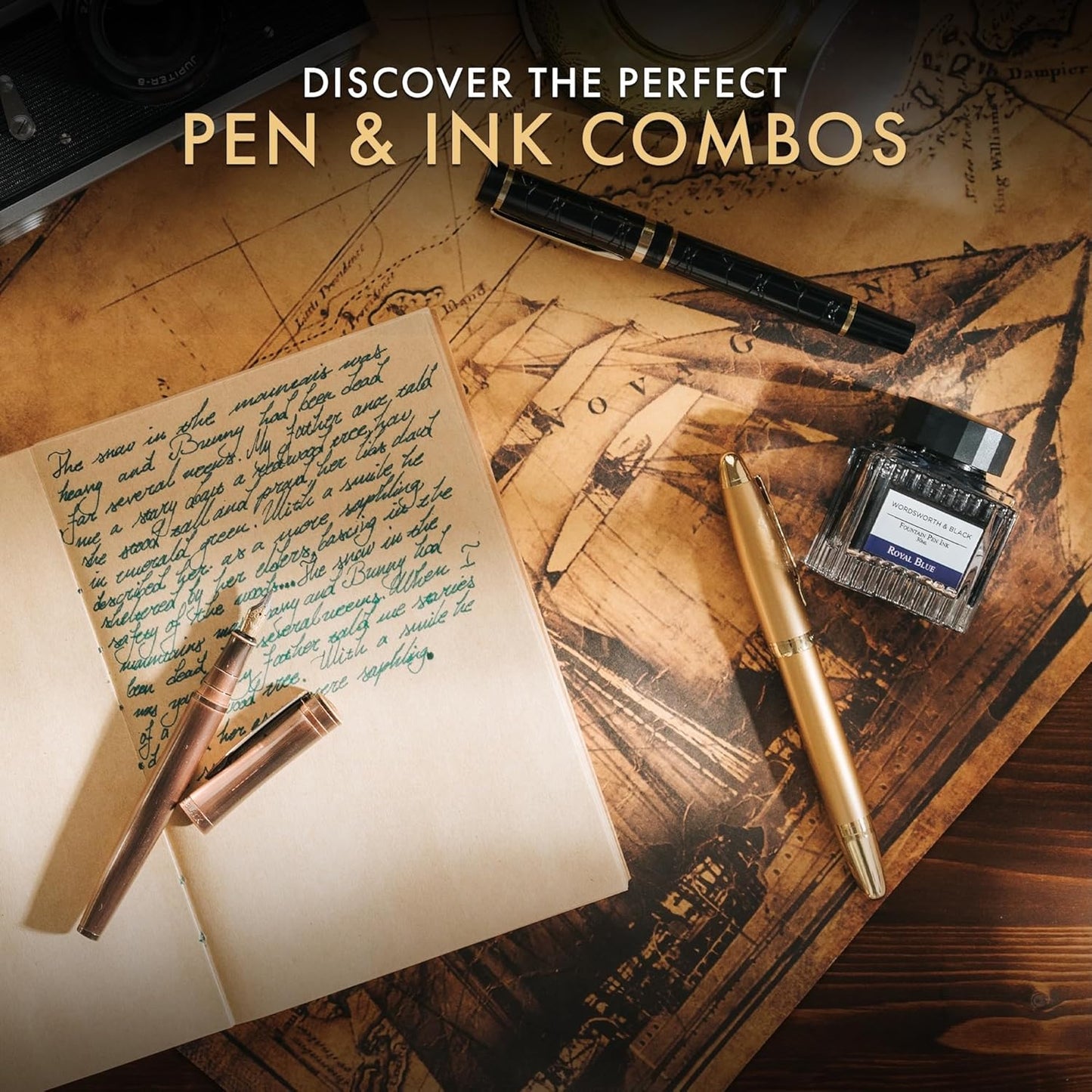 Wordsworth and Black Fountain Pen Ink Bottle (50 ml) Premium Luxury Edition, [Orange] Fountain Pens Bottled Ink; Classic Designed Bottle Smooth Flow 50 ml