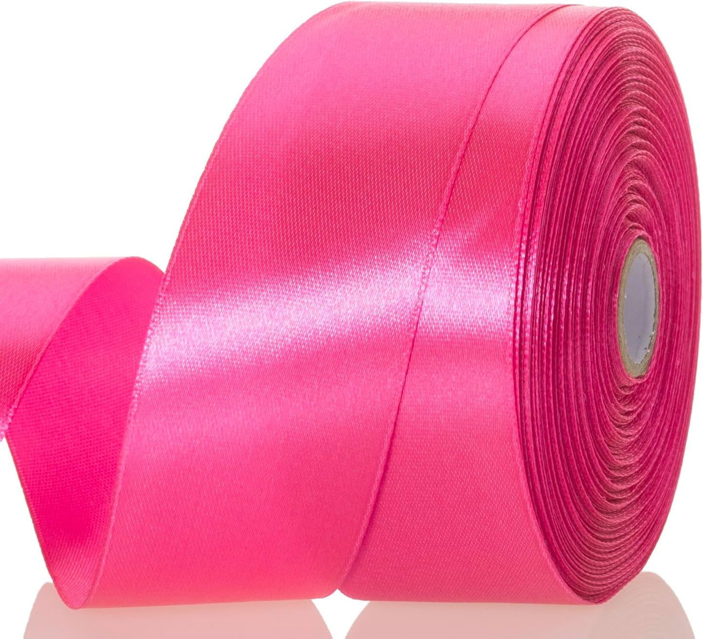 1 1/2 Inch Rose Red Solid Satin Ribbon, 50 Yards Craft Fabric Ribbon for Gift Wrapping Floral Bouquets Wedding Party Decoration
