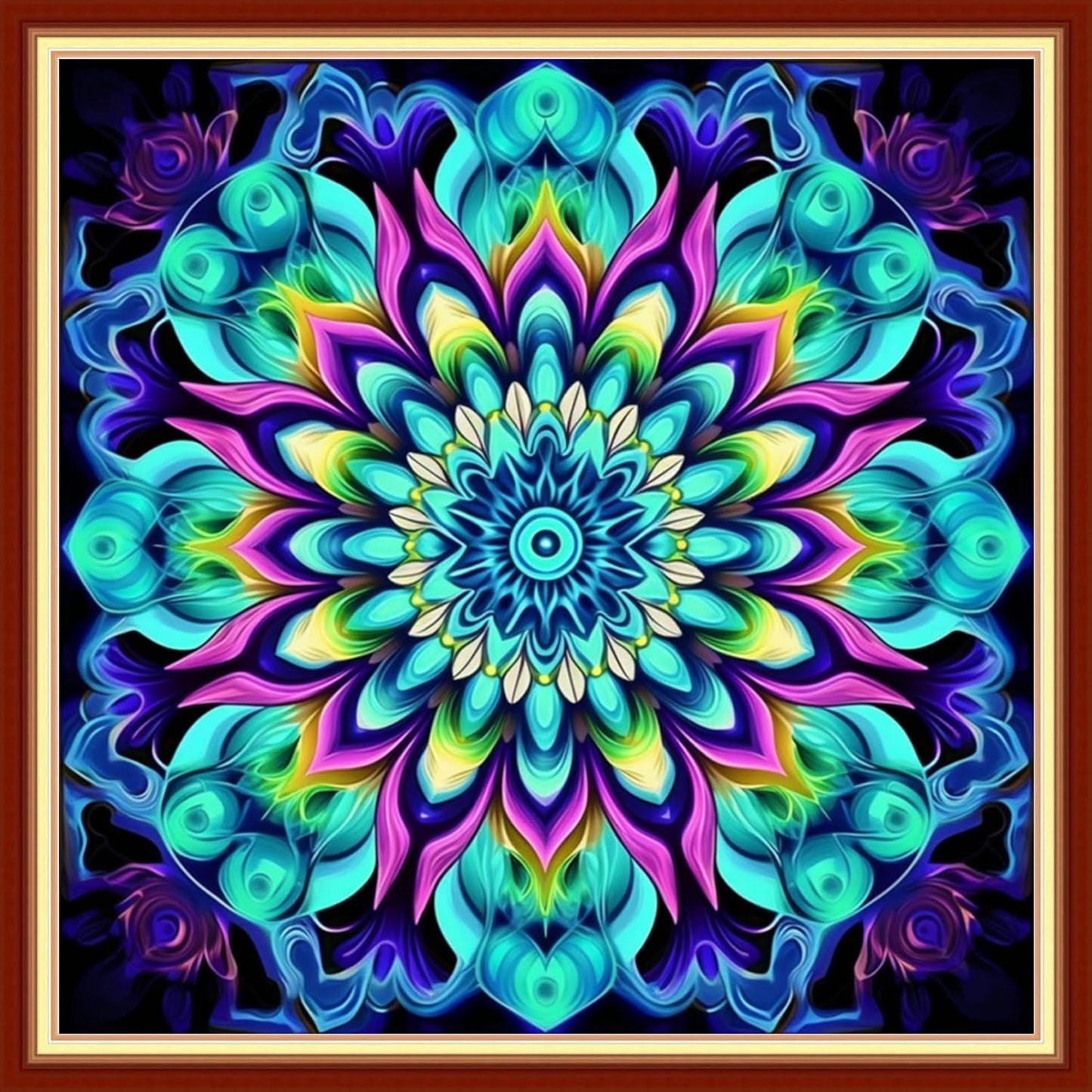 DMCVIVR Stamped Cross Stitch Kits for Adults Beginners Embroidery Kits 11CT Needlepoint Kits Cross Stitch Patterns Embroidery Patterns-Magic Mandala 18x18 inch