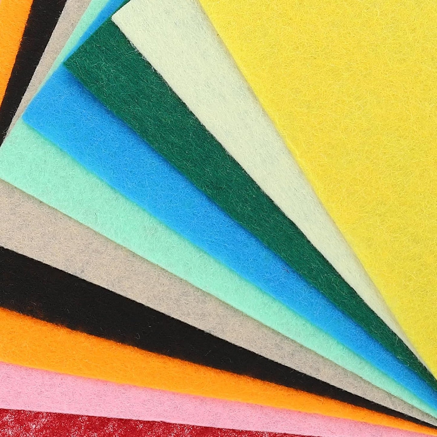 MECCANIXITY Felt Square Shape Craft Felt Sheets 7.87Inch x 7.87Inch for Home Decor Party Crafting Art, 10 Colors, Pack of 100