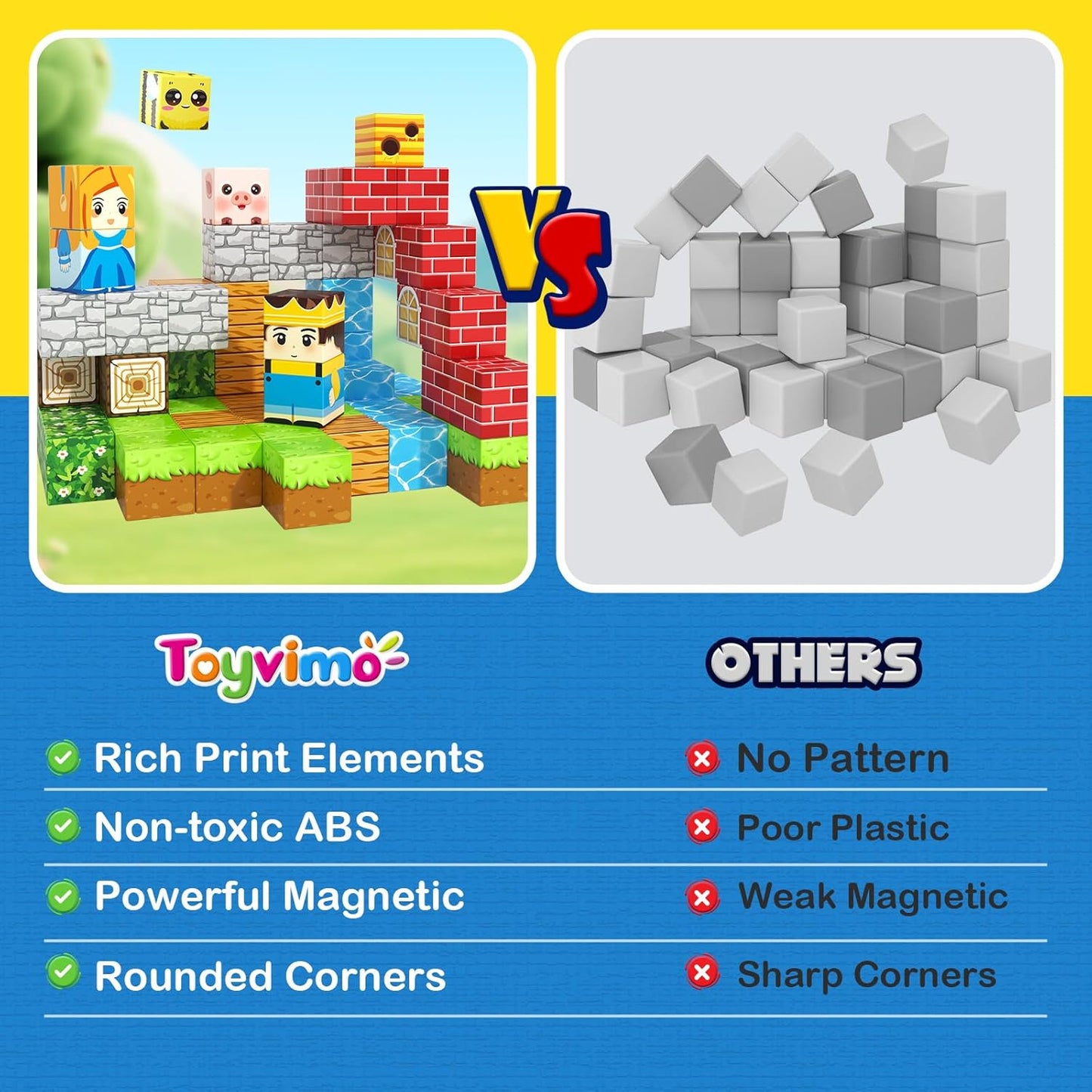 Magnetic Blocks 100PCS Compatible STEM Stacking Building Toys for Kids Ages 3+ Stream Magnets Creative Play 3 4 5 6 7 8 9 10 11 12 Year Old Boys Girls Birthday Gifts