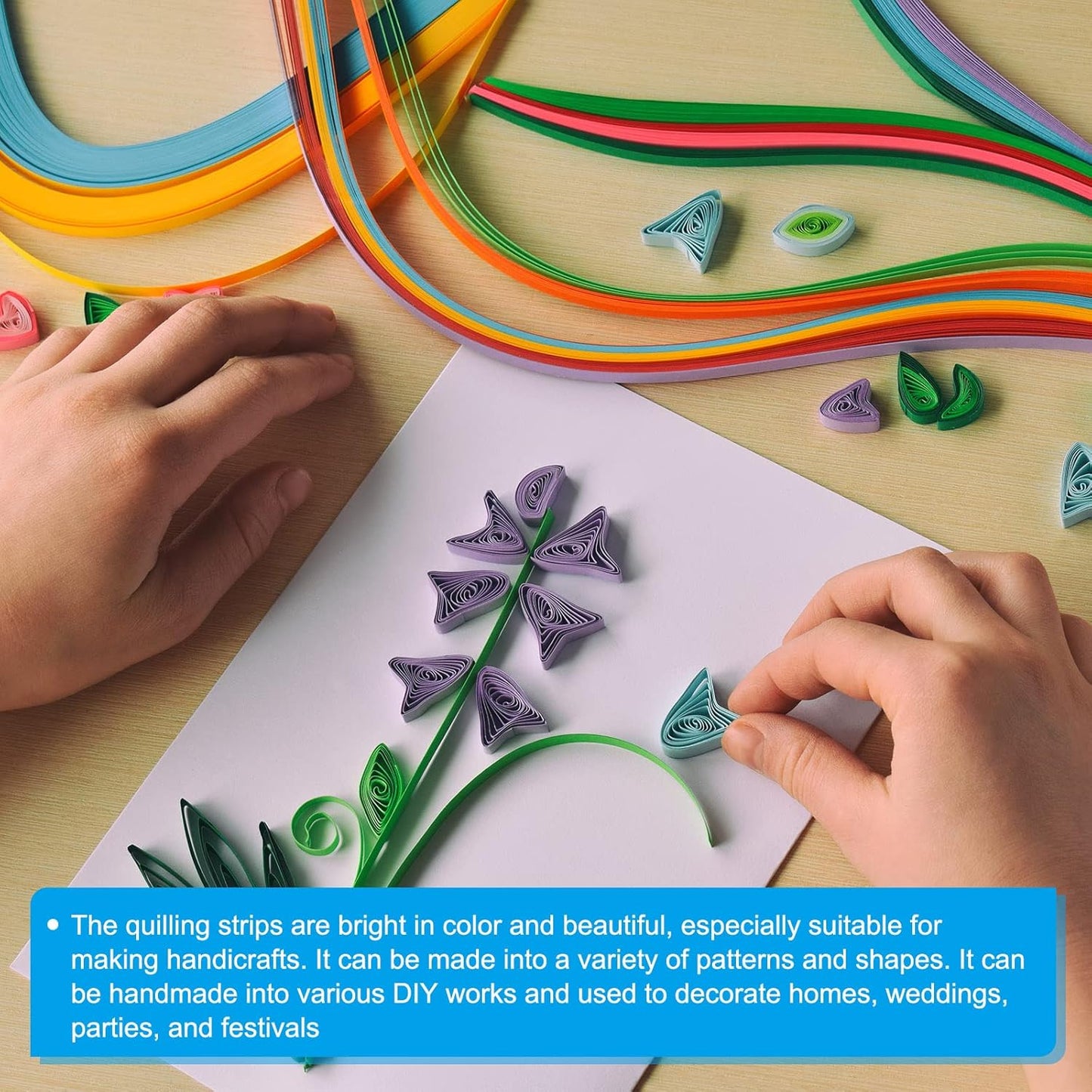 PATIKIL 120pcs Quilling Paper Strips Paper Flowers Quilling Kits 3/8"(10mm) Origami Paper for Adults Beginner Art Craft, 21"(54cm) Emerald Green