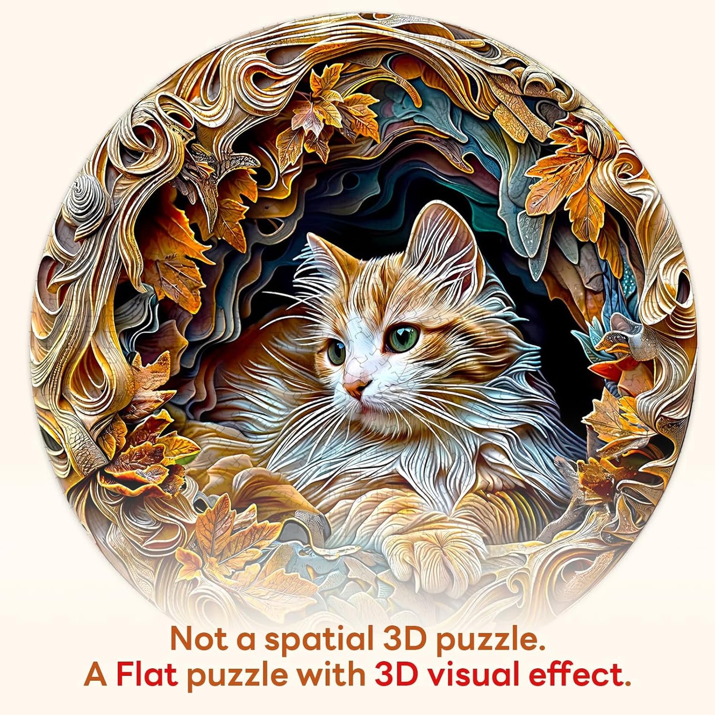 masseruon Puzzles for Adults 1000 Pieces-Cat Puzzle-26.6 * 26.6in Round Jigsaw Puzzels with HD Matte Finish-Hard Difficult Puzzel for Adult-Challenging Gift for Puzzel Lovers Home Decor