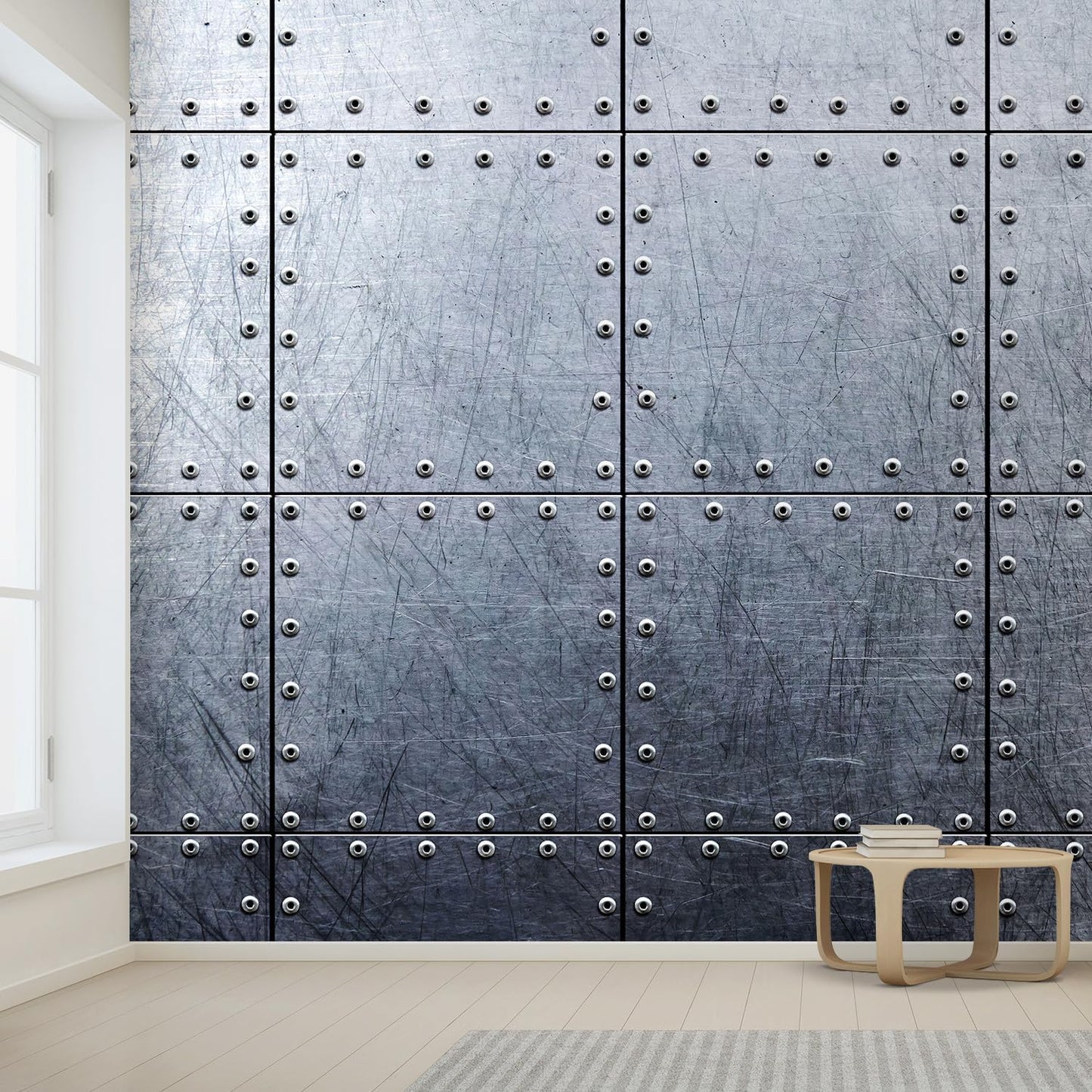 wall26 Wall Sticker/Wall Mural Metal Background, Not Peel and Stick, Non-Woven Wallpaper Decorative for Bedroom, Living Room, Office - 99x96 inches