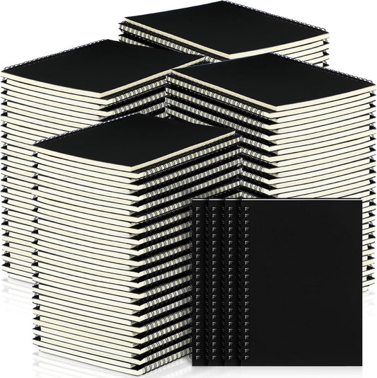 Yahenda 72 Pcs Spiral Notebook Bulk A5 Journal Lined 8.3'' x 5.5'' Writing Composition Paper Small Notepad Subject Notebook for Students Office Business Back to School Supplies (Black)