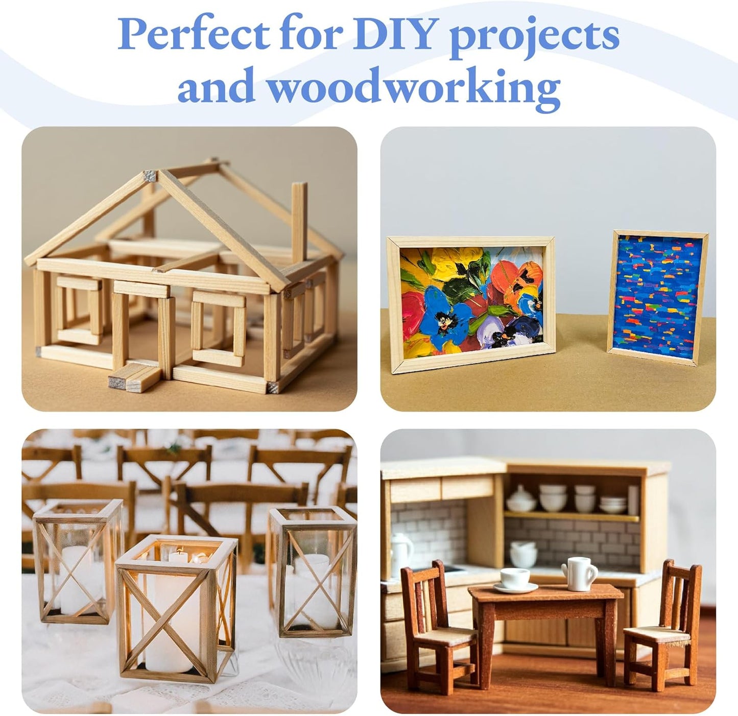 DIY Wooden Square Dowel Rod 3/16-inch x 36 Pack of 25 Hobby Wood Sticks for Crafts, Wood Trim & Architecture Model Making, by Woodpeckers