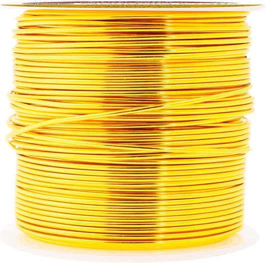 Mandala Crafts 18 Gauge Anodized Aluminum Craft Wire for Jewelry Making - 100 FT Colored Flexible Light Gold Wire - Bendable for Bonsai Armature Crafting Sculpting