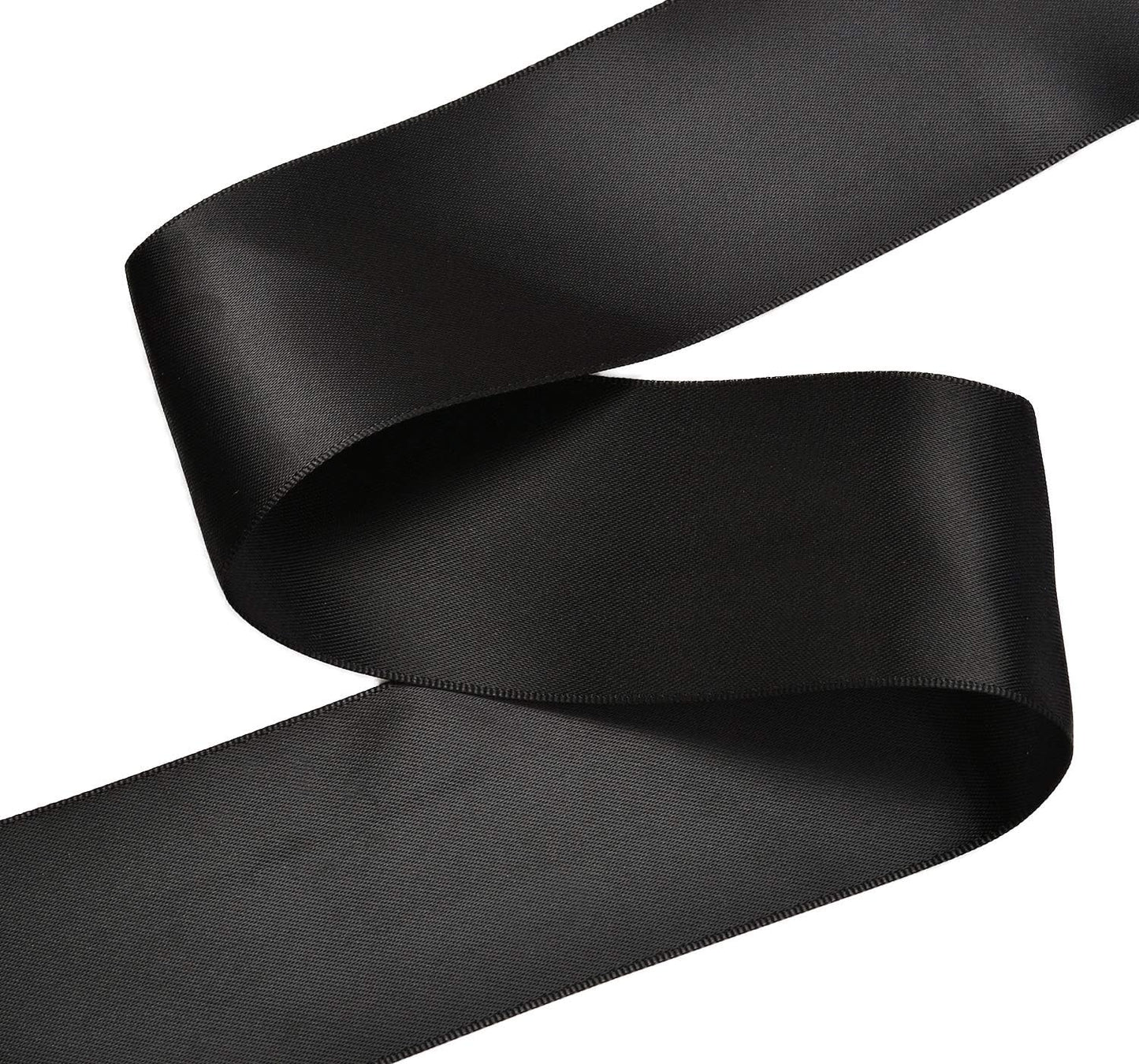 YAMA Double Face Satin Ribbon - 2 Inch 25 Yards for Gift Wrapping Ribbons Roll, Black