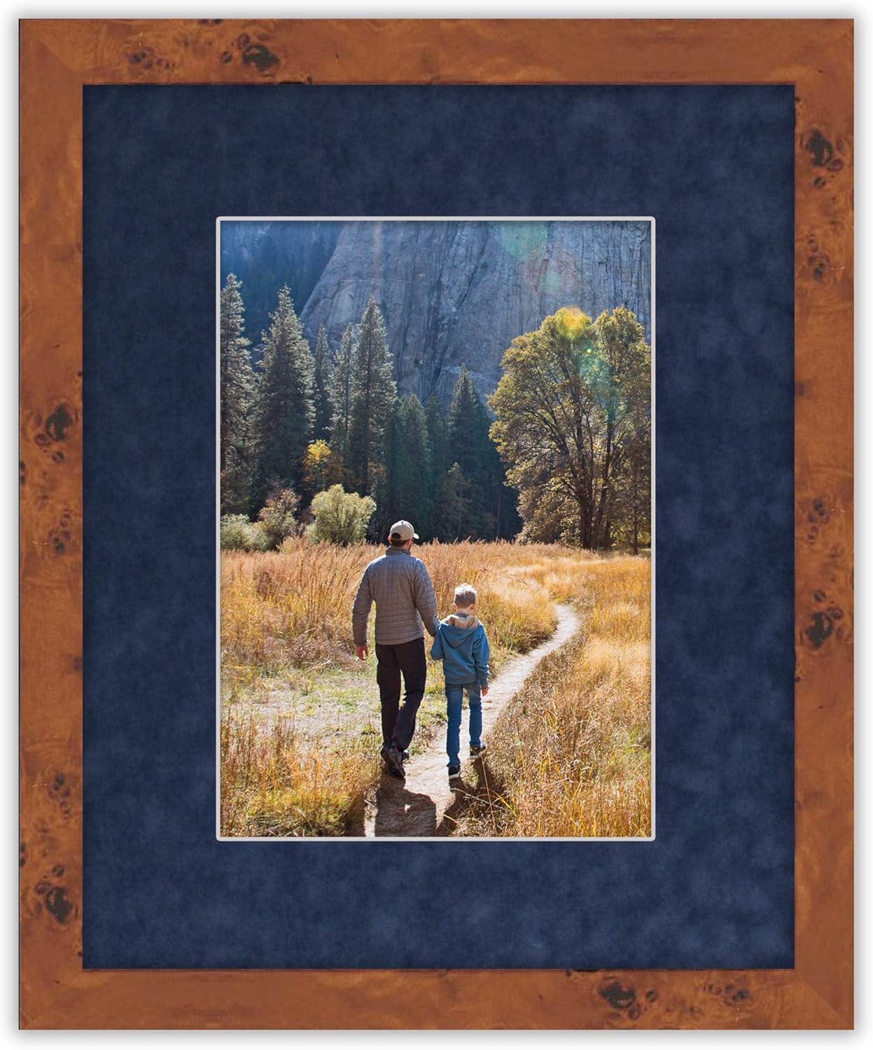 Pack of 25 Acid Free 11x14 Mats Bevel Cut for 8.5x11 Photos - Navy Suede Precut Matboards For Pictures, Photos, Framing - 4-ply Thickness