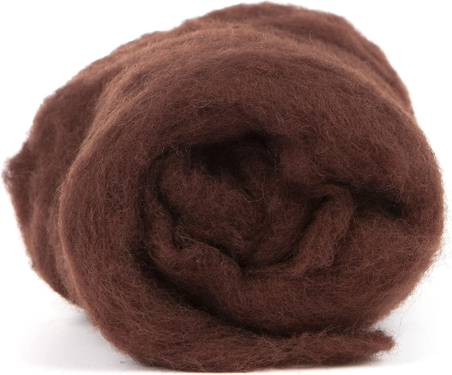 Desert Breeze Distributing Maori Wool Carded Batting, 100% Natural New Zealand Wool Made by DHG in Italy for Needle Felting, 3.5 OZ, 27 Micron, Color Chocolate Brown