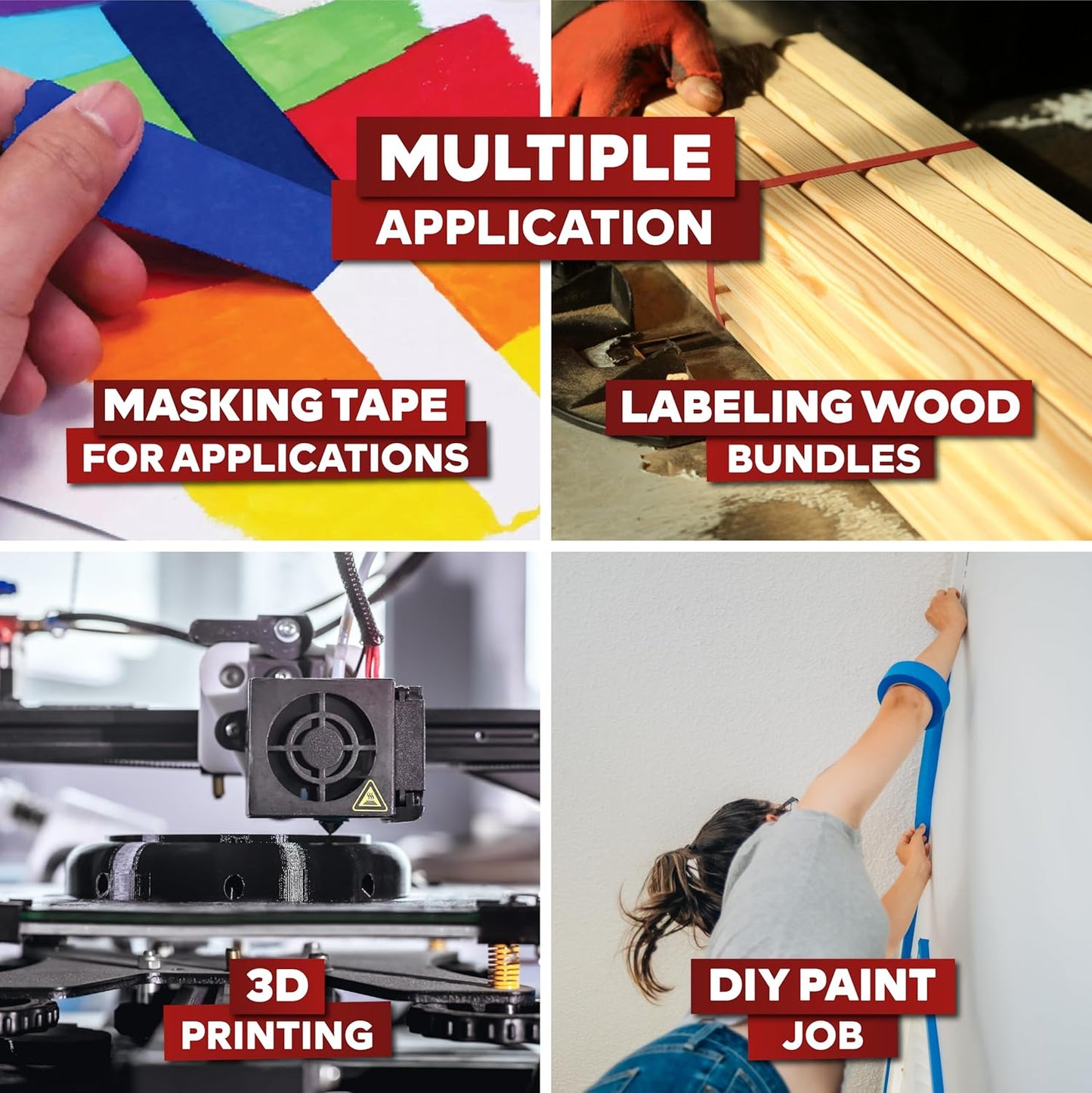 XFasten Blue Painters Tape 3/4 Inch Wide x 60 Yards 6-Pack, UV Residue-Free Blue Masking Tape for Clean Lines, Indoor and Outdoor Multi-Surface Use - Sharp Paint Lines for Walls, No Mess Easy Removal