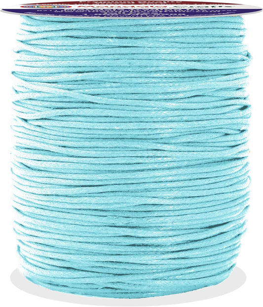 Mandala Crafts 1.5mm 109 Yards Mint Cotton Waxed Cord for Jewelry Making Bracelet Cord Waxed String - Beading String Thread Jewelry Cords for Necklaces String