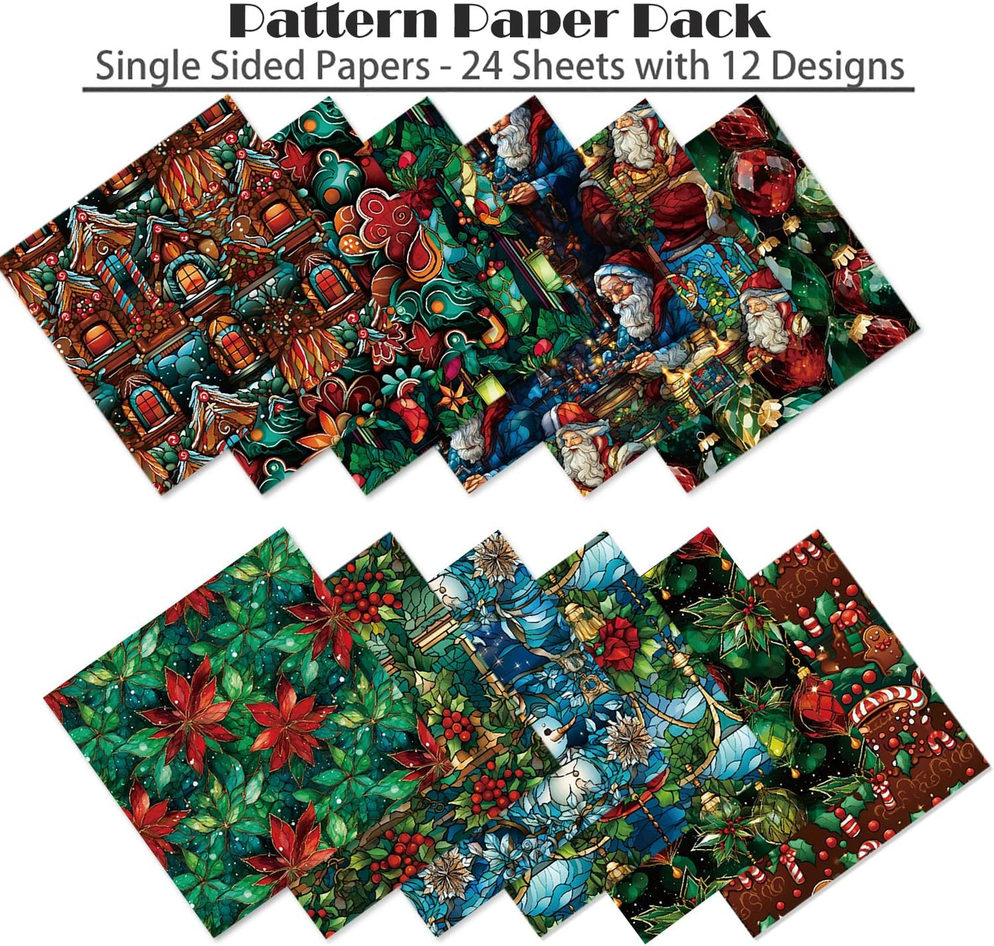 YASMEN 6"x6" Scrapbook Paper Pad - 24 Sheets of Patterned Cardstock for Card Making, Scrapbooking, Junk Journal, DIY Gift Cards - Single-Sided Decopodge Decorative Craft Paper