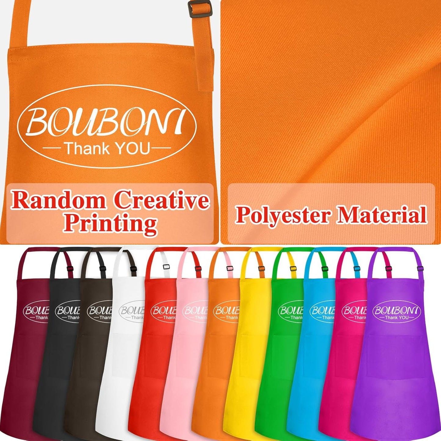 12 Pack Kids Apron bulk with 2 Pockets Adjustable Chef Art Apron Kids Painting Aprons for Cooking Baking Painting Crafting Grilling Activity（12 Color）