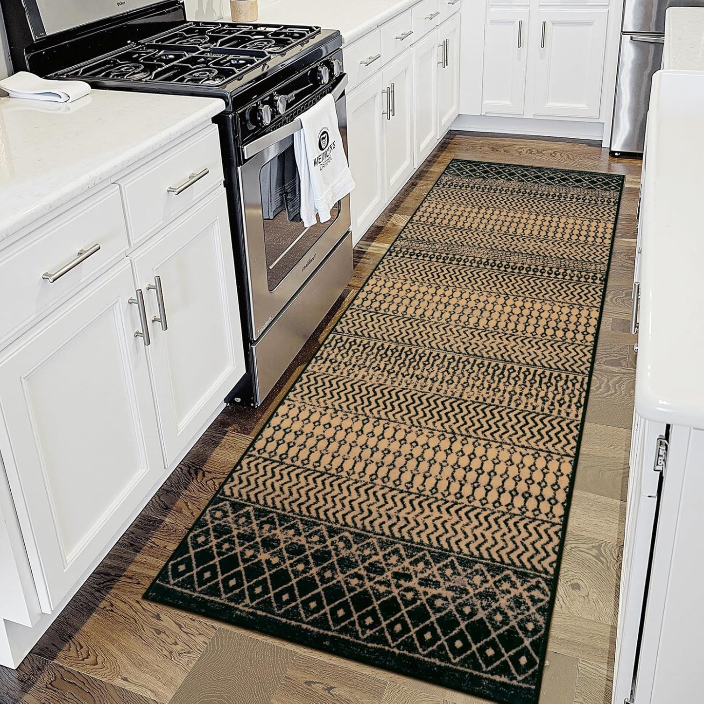 Moroccan Kitchen Runner Rug, 2x6 Ultra Soft Rugs Runners for Hallways Non Slip, Washable Bathroom Runner Rugs Vintage Rug for Kitchen Entryway Laundry Bedroom