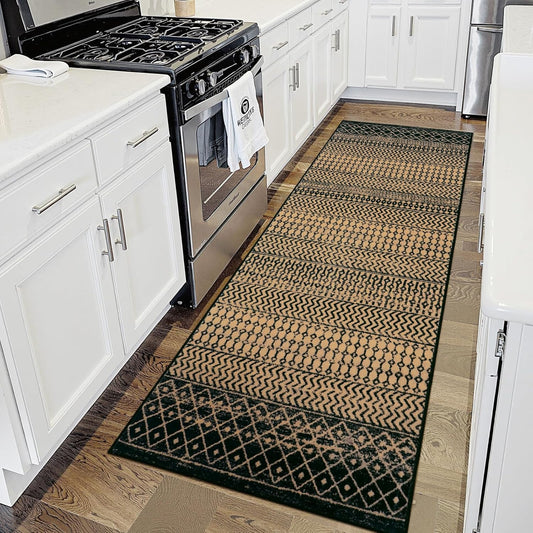 Moroccan Kitchen Runner Rug, 2x6 Ultra Soft Rugs Runners for Hallways Non Slip, Washable Bathroom Runner Rugs Vintage Rug for Kitchen Entryway Laundry Bedroom