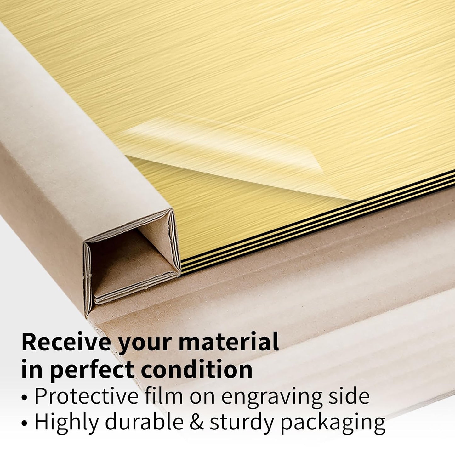 Trotec | Metallic Looking Acrylic Sheet | 12"x12"x1/16, 8 Pcs | Brushed Gold/Black | Metallic Finish - Scratch Resistant for Laser Engraving & Cutting,Printing,Glowforge,Name Plate | USA Made