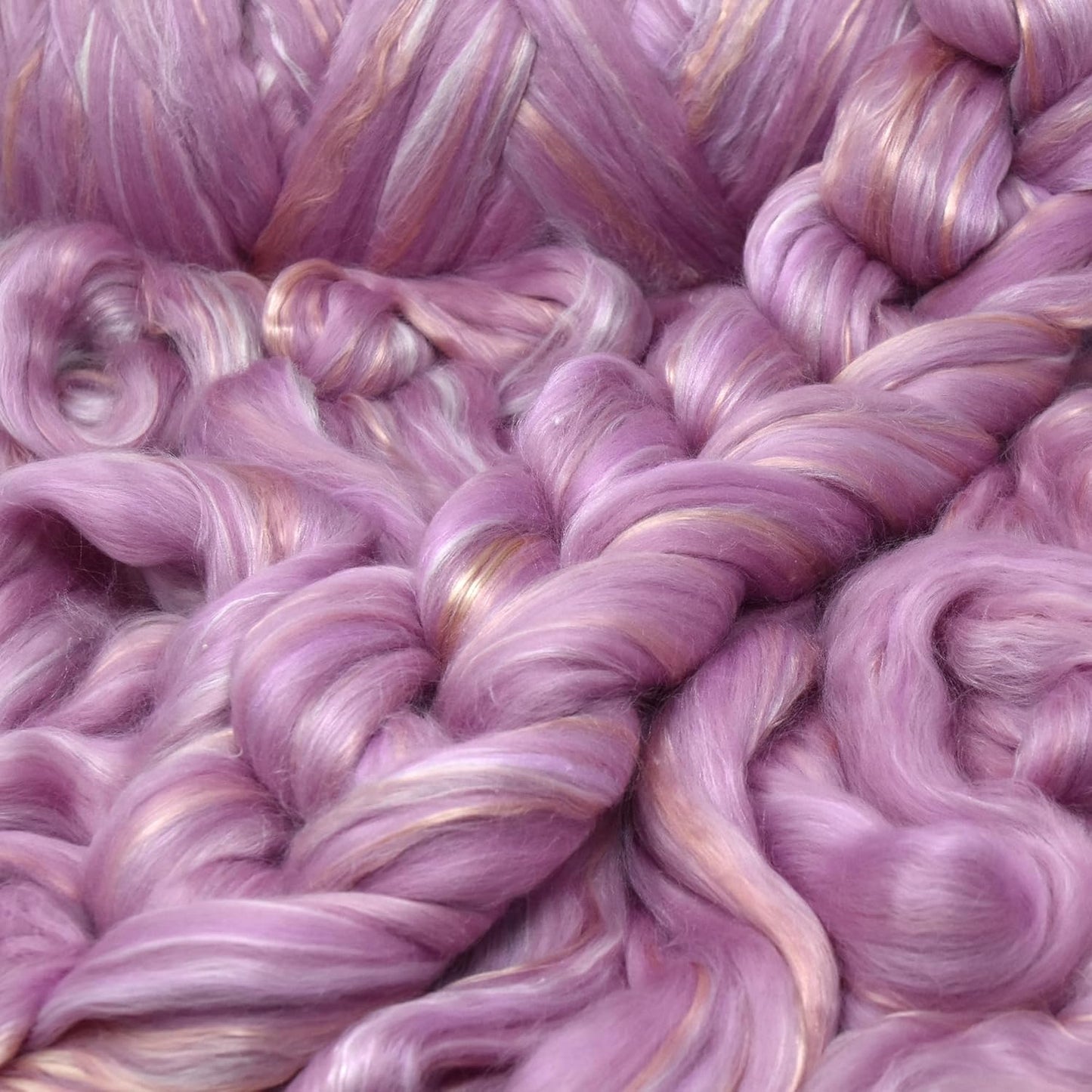 Merino Silk Luxe Tonal Designer Blend. Superfine Merino, Mulberry Silk, Tussah Silk. Top Roving for Spinning or Felting. Pastel Passion 1oz