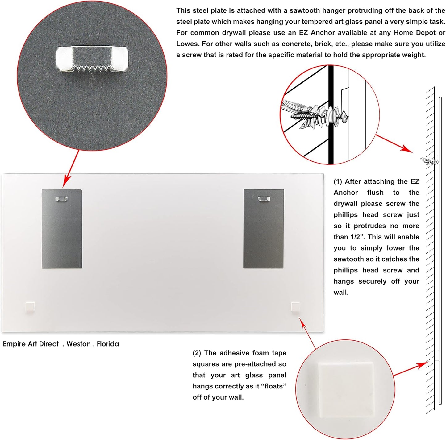 Empire Art Direct Frameless Free Floating Tempered Glass Panel Graphic Flower Wall Art Ready to Hang, 24" x 48", Gentian X-ray