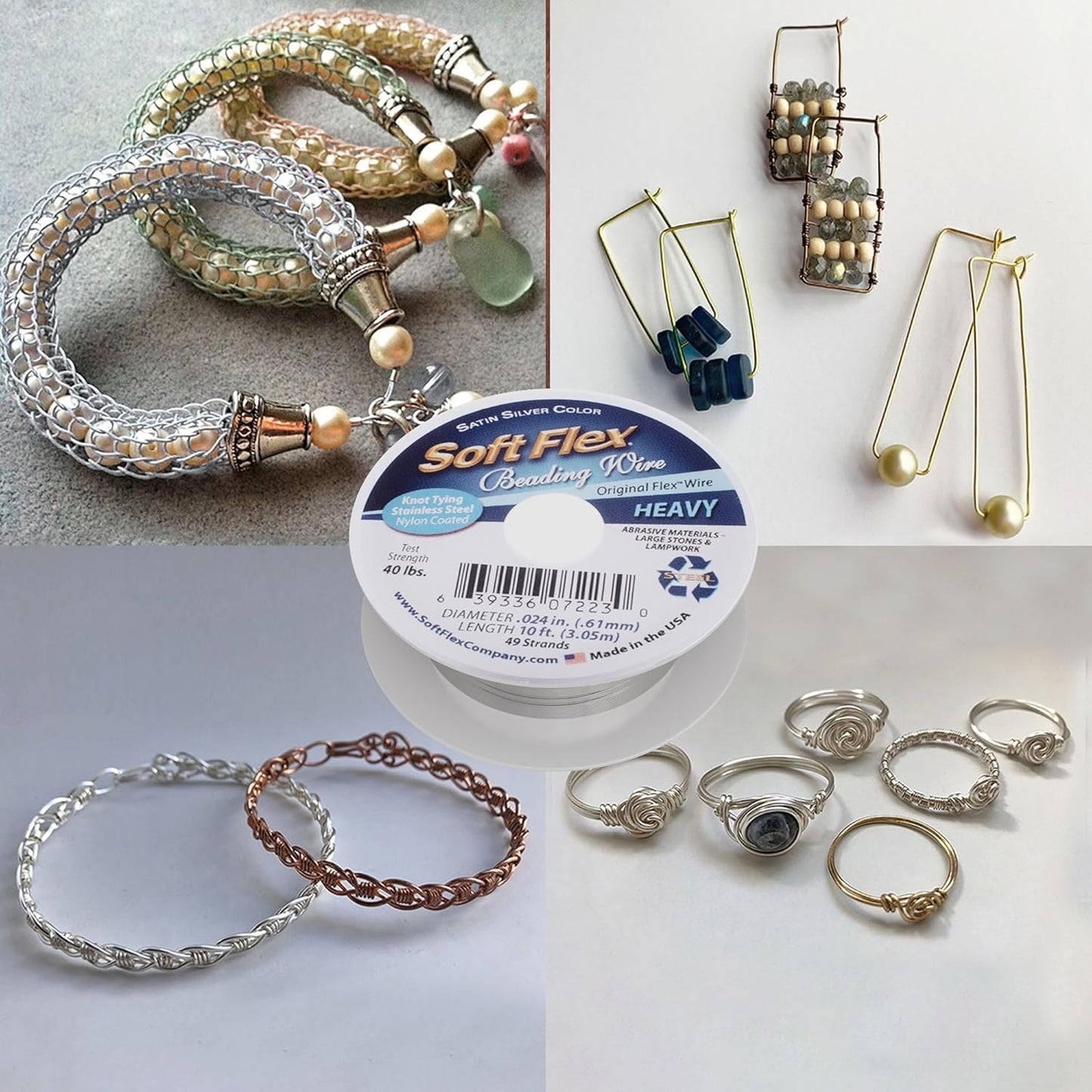 Soft Flex 49 Strand Beading Wire - Heavy 0.24 Diameter - 10 Feet Nylon Design Wire