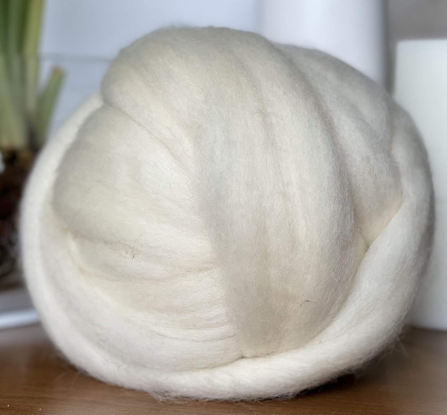 Natural Wool Bulk 2 lb roving, Best Wool for Spinning, arm Knitting, Felting, Chunky Blankets and Tapestry. Natural Colors, un-Dyed Fiber Yarn. (Ecru, 2 lb)