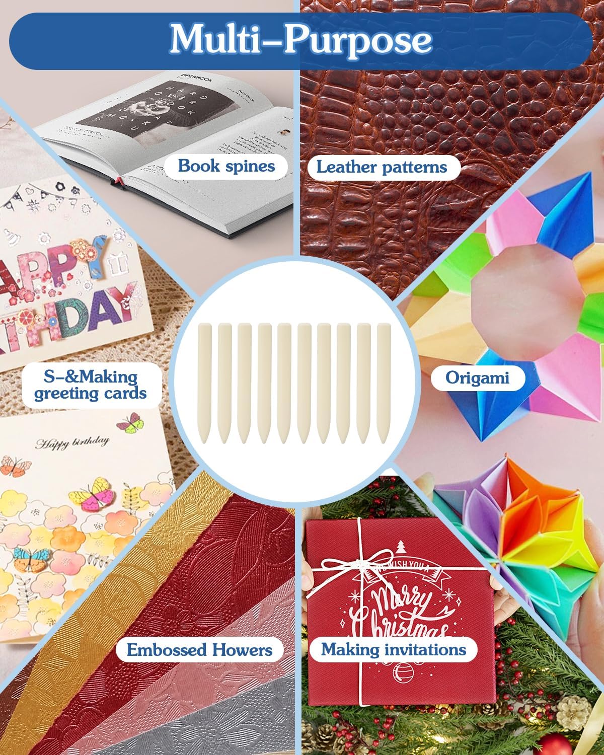 UCEC 30 Pack Bone Folder Tool, Plastic Bone Folder Crafts Scoring Folding Creasing Paper Crafting Scrapbooking Tool for Card Making, Paper Folding Tools for DIY Crafting Leathercrafts Bookbinding