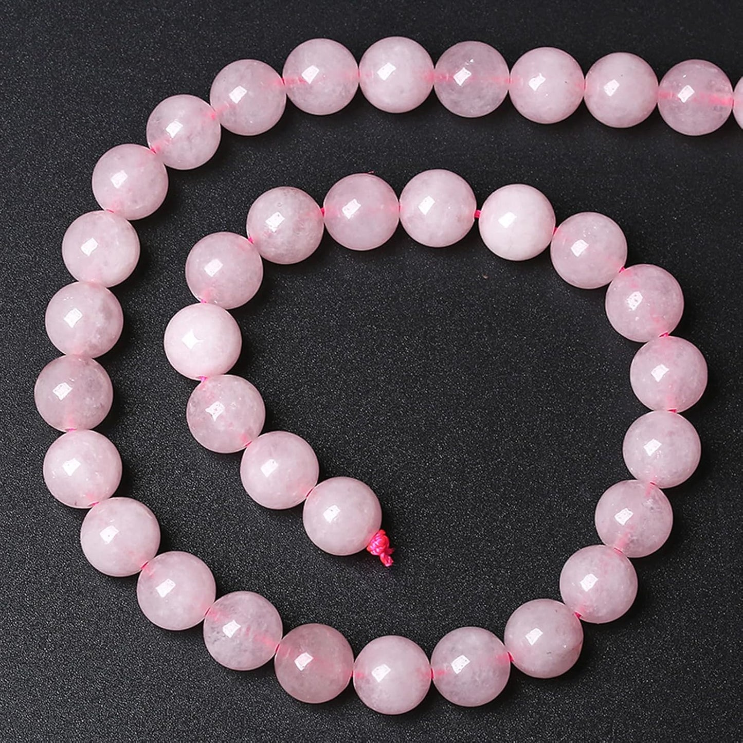 32pcs 12MM Natural Rose Quartz Stone Energy Healing Beads Round Loose Beads for Jewelry Making Bracelet Necklaces 1 Strands 15"