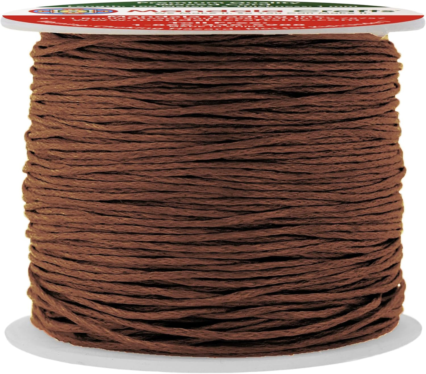 Mandala Crafts 1mm 109 Yards Brown Cotton Waxed Cord for Jewelry Making Bracelet Cord Waxed String - Beading String Thread Jewelry Cords for Necklaces String