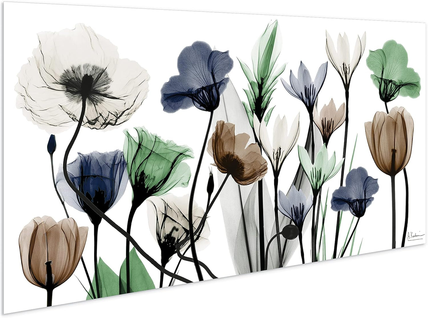 Empire Art Direct Frameless Free Floating Tempered Glass Panel Graphic Wall Art Ready to Hang, 24" x 48", Floral Landscape