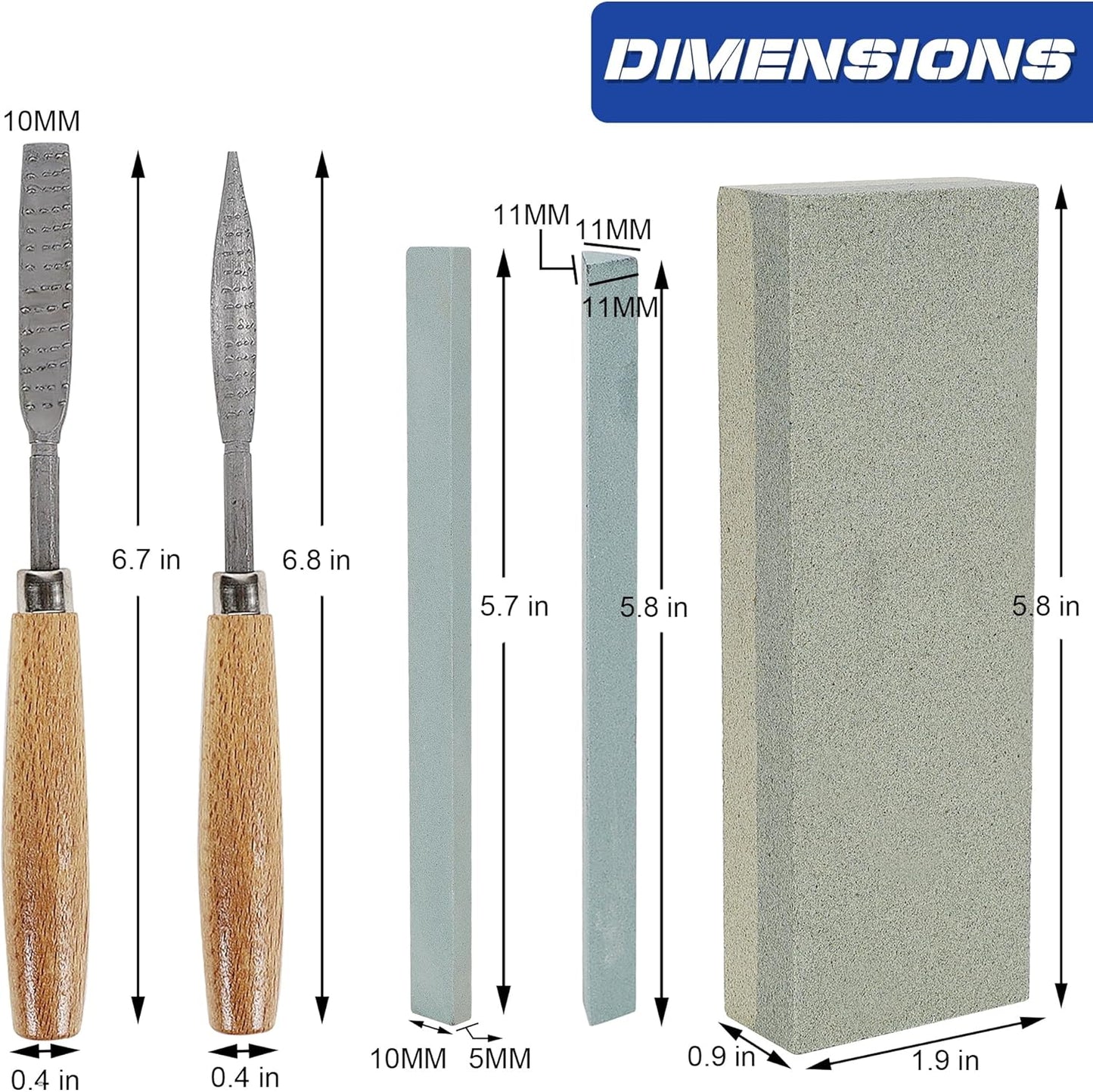 Lulu Home 13 PCS Wood Chisel with Canvas Bag, Wood Carving Tool Set Including Steel Beveled Chisel Tools with Rubber Handles, Rasps and Sharpening Stones for Woodworking