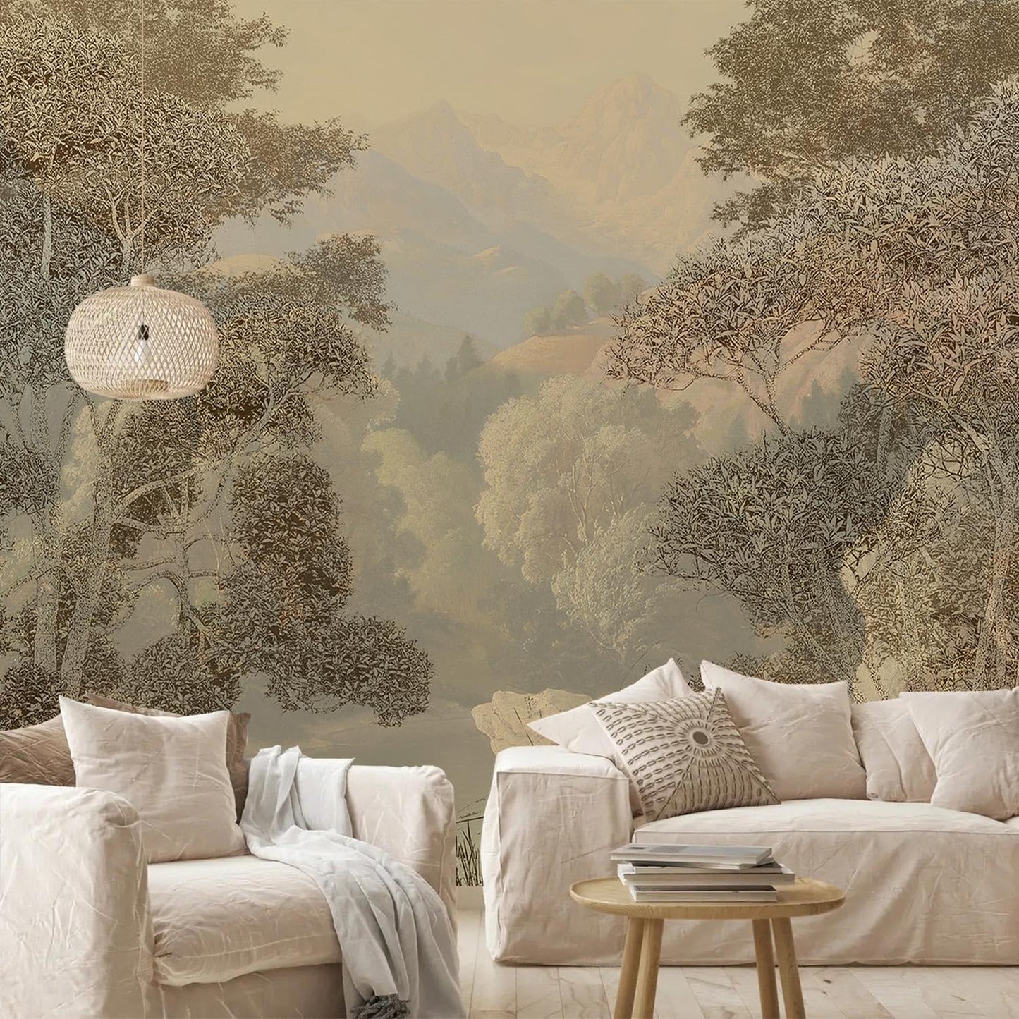 AFZEVEB-Tropical Jungle Wallpaper Landscape Tree Wall murals for Bedroom 114"x74"(Not Peel and Stick)