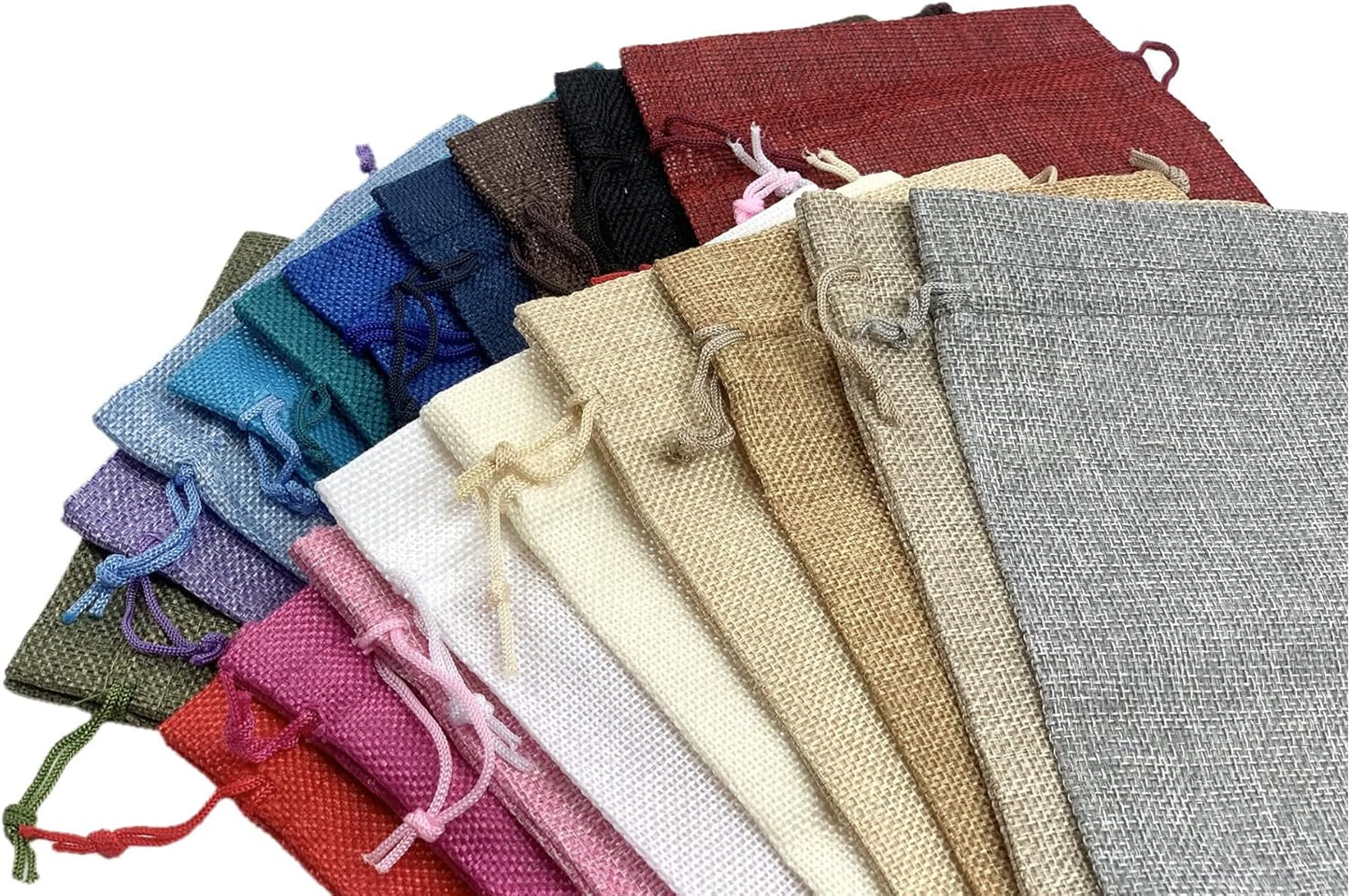Palmhomee Gift Bags, Pack of 20 Burlap Drawstring Linen Jewelry Pouches, Hessian Jute Bags for Birthday, Jewelry, Treats, Party Favors, Art & DIY Craft (6x8 Inch, Mixed Colors)