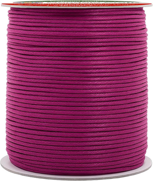Mandala Crafts 2mm 109 Yards Dark Violet Cotton Waxed Cord for Jewelry Making Bracelet Cord Waxed String - Beading String Thread Jewelry Cords for Necklaces String