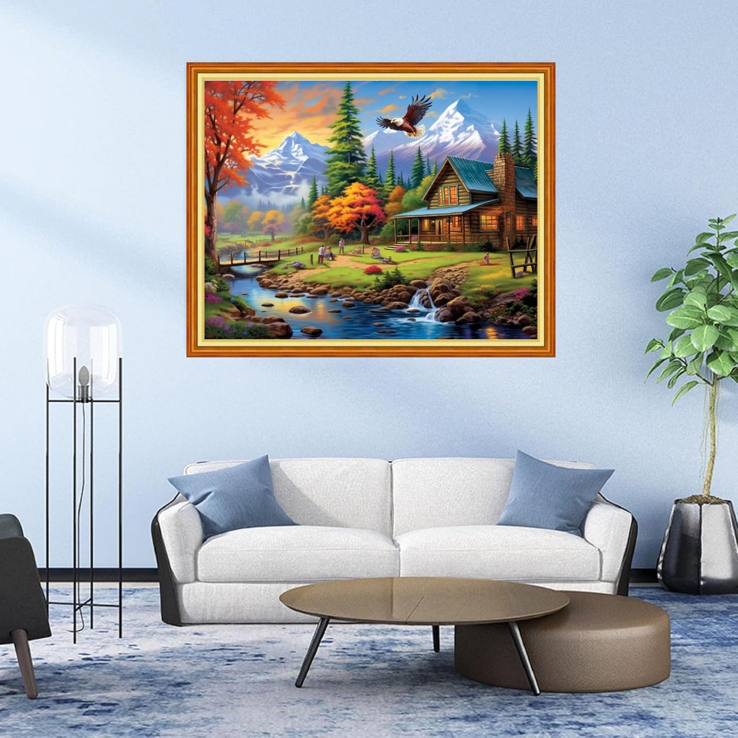 DMCVIVR Stamped Cross Stitch Kits for Adults Beginners Embroidery Kits 11CT Needlepoint Kits Cross Stitch Patterns Embroidery Patterns&Beautiful Scenery 16x20 inch