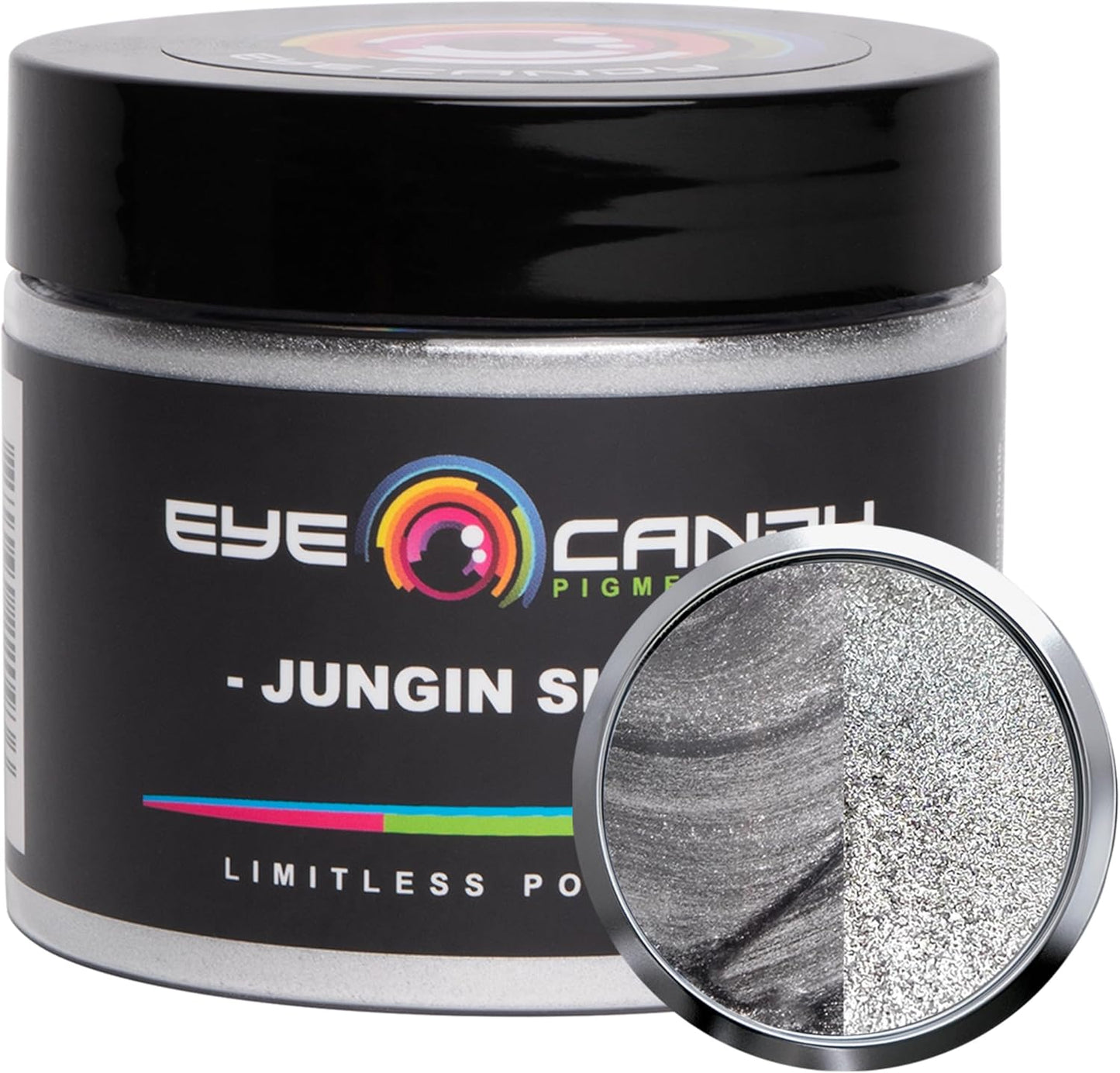 Eye Candy Pigments Premium Silver Mica Powder - Jungin Silver (50gr) - for Epoxy, Resin, Soap, Paint, Woodworking, Acrylic Pouring, Bath Bombs, Fishing Lures - DIY Arts and Crafts Additive