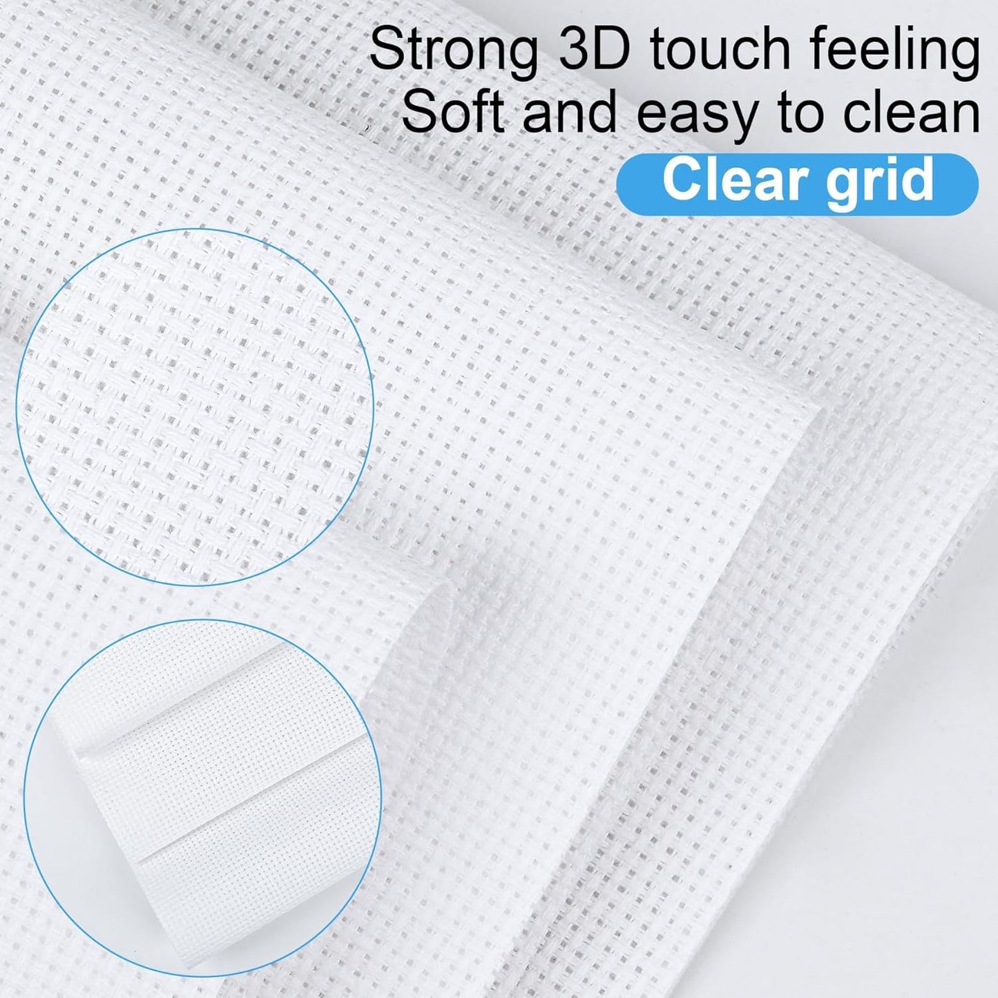Cross Stitch Fabric 14 Count Aida Cloth 28 x 19 Inch Large Size Classic Reserve Cross Stitch Supplies Embroidery Fabric for Home DIY Craft Decoration Handmade, White