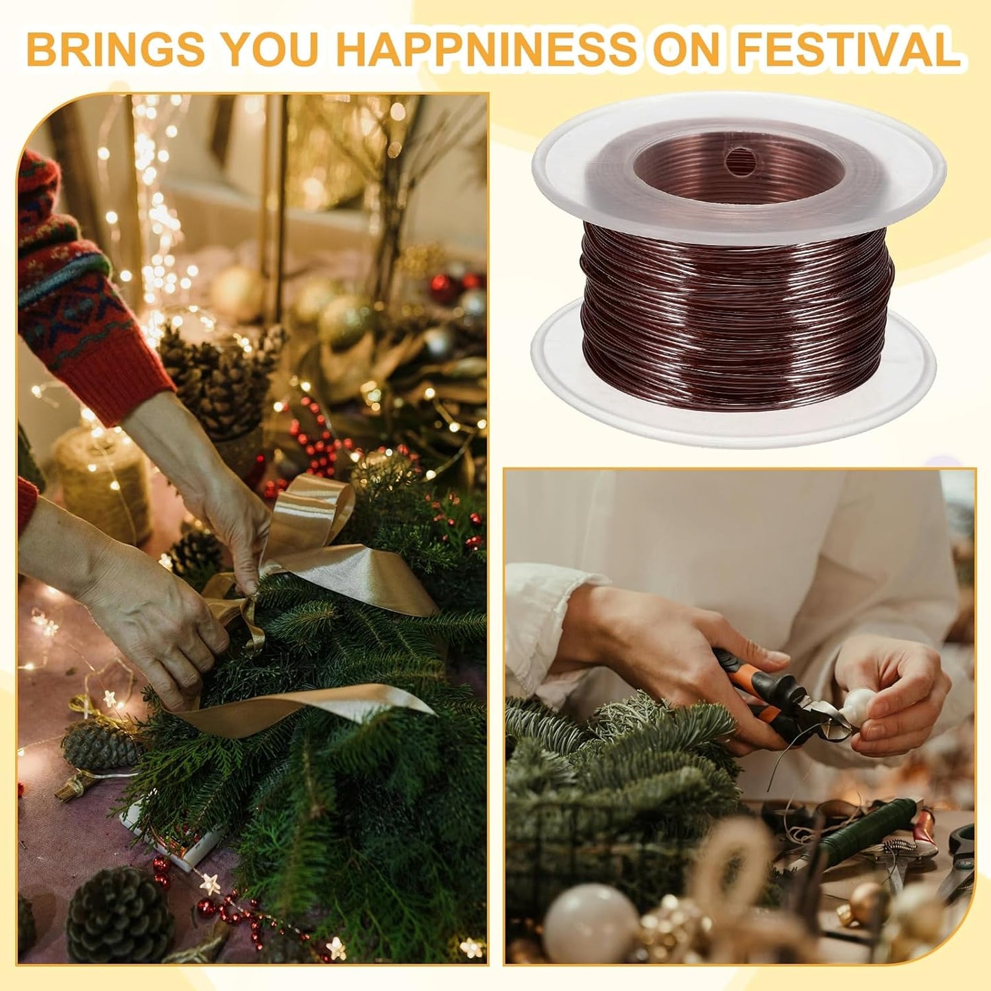 uxcell 20 Gauge / 0.8mm Anodized Aluminum Wire for Jewelry Craft Making, 102 Feet Bendable Flexible Wire for DIY Home Decor Gardening Sculpture, Bronze