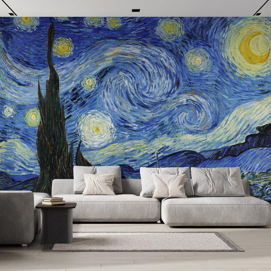 wall26 Starry Night by Vincent Van Gogh Dutch Impressionism 20th Century Artist Peel and Stick Large Wall Mural, Removable Wallpaper, Home Decor - 108x144 inches