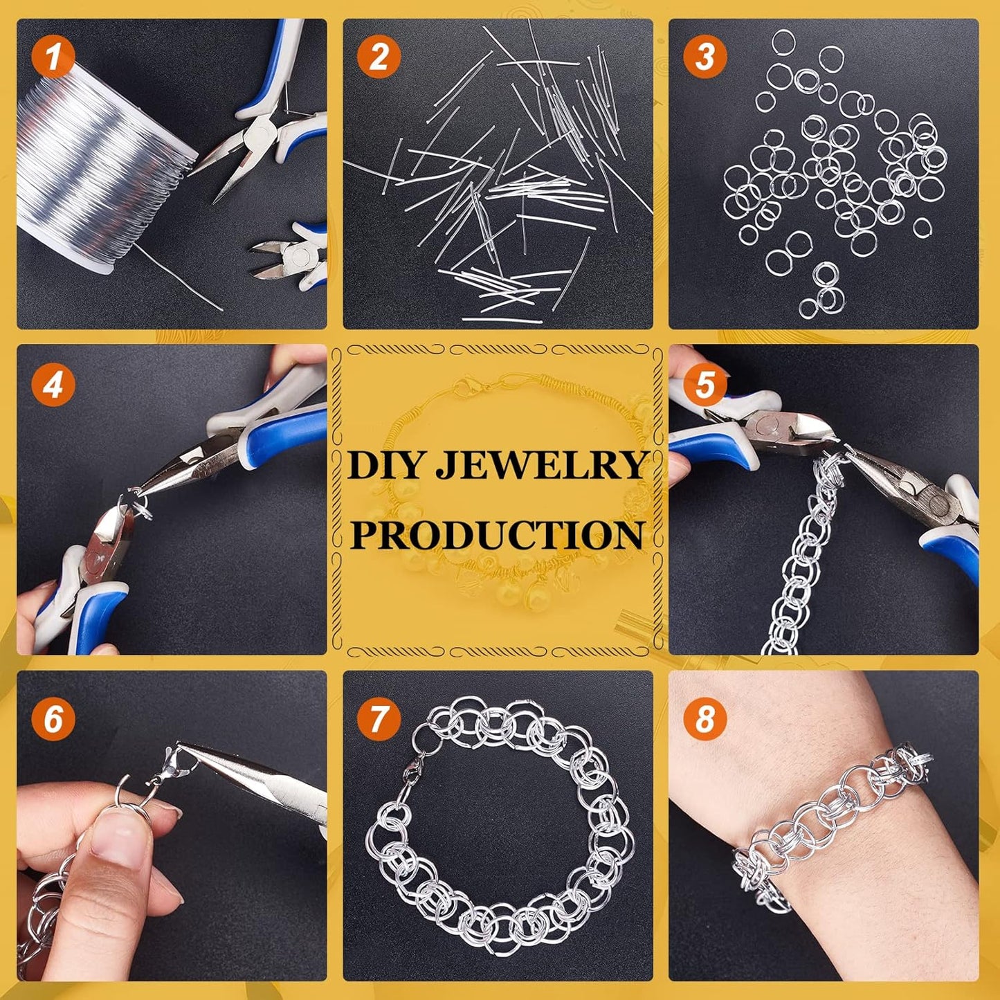 BENECREAT 12 17 18 Gauge Aluminum Wire (17 Gauge,380FT) Anodized Jewelry Craft Making Beading Floral Colored Aluminum Craft Wire - Silver