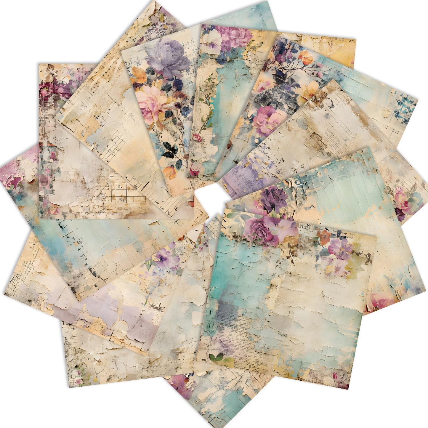 Vintage Floral Scrapbook Paper Pad Flower Patterned Paper 6×6,24 Sheets Single-Sided Scrapbooking CardStock Papers Pad for Holiday Cardmaking DIY Origami Journaling.